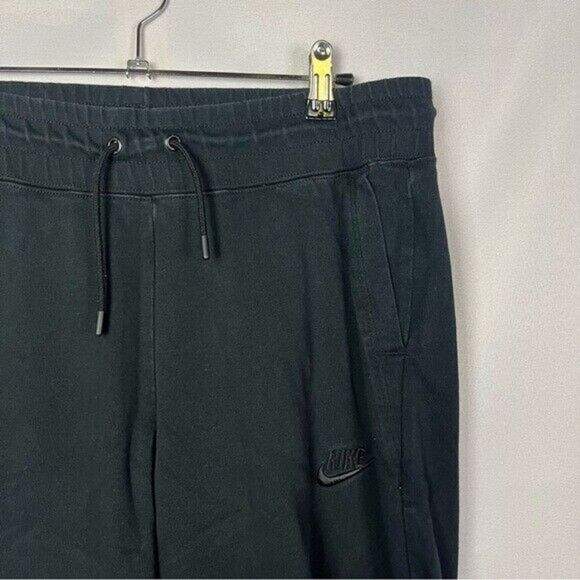 Nike Black Premium Tonal Cropped Wide Leg Sweatpants M - Picture 4 of 5